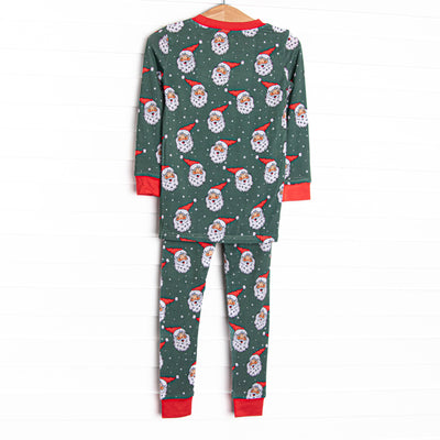 White Christmas Bamboo Pajama Set, Green