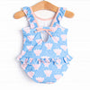 Pearl of the Sea Ruffle Neck One Piece, Blue