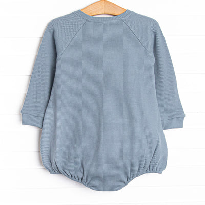 Bulldoze Builder Embroidered Waffle Knit Bubble, Blue