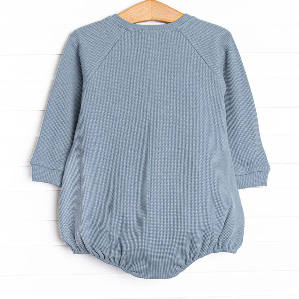 Bulldoze Builder Embroidered Waffle Knit Bubble, Blue