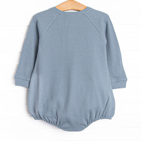 Bulldoze Builder Embroidered Waffle Knit Bubble, Blue