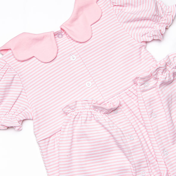 Perfect Pick Pima Embroidered Long Romper, Pink