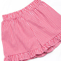 Rosey Red Bow Ruffle Short Set, Pink