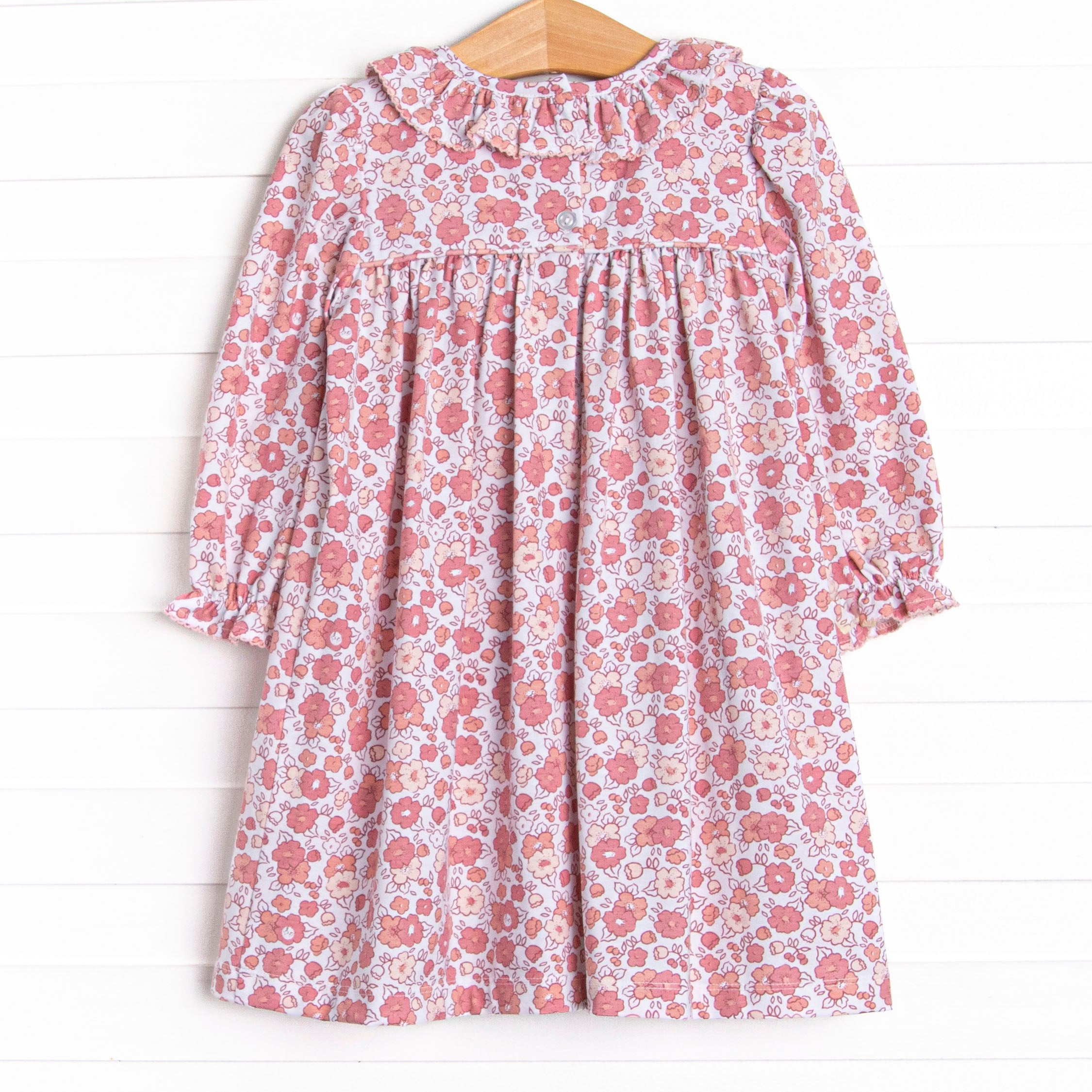 Florals of Fall Smocked Dress Brown Stitchy Fish
