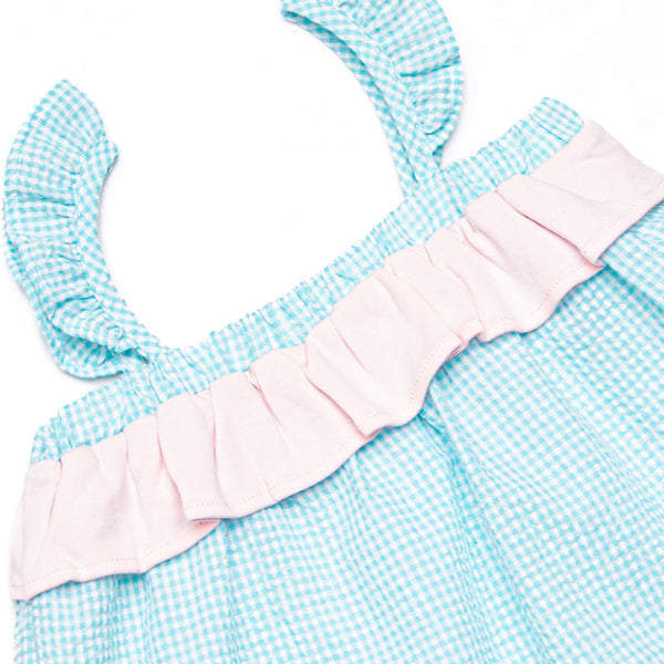 Turquoise Tiers Dress, Blue