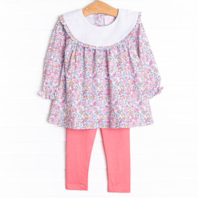 Sunset Florals Legging Set, Pink