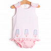 Palm Beach Popsicles Applique Diaper Set, Pink