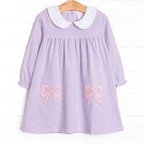Brookhaven Bows Applique Dress, Purple