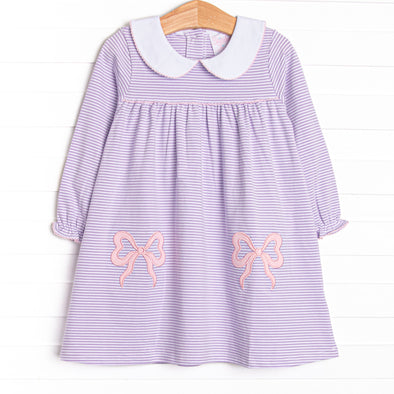 Brookhaven Bows Applique Dress, Purple