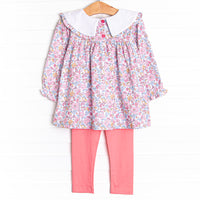 Sunset Florals Legging Set, Pink