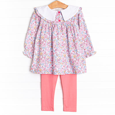 Sunset Florals Legging Set, Pink