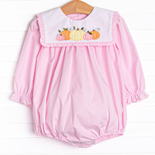 Pumpkin Patch Perfection Embroidered Bubble, Pink
