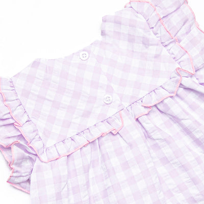 French Violet Frills Ruffle Short Set, Purple