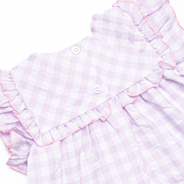French Violet Frills Ruffle Short Set, Purple