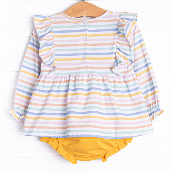Sunset Stripes Diaper Set, Yellow