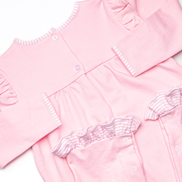 Caitlyn Pima Long Romper, Pink
