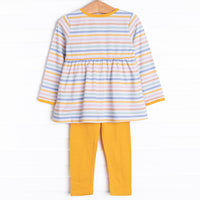 Sunset Stripes Legging Set, Yellow