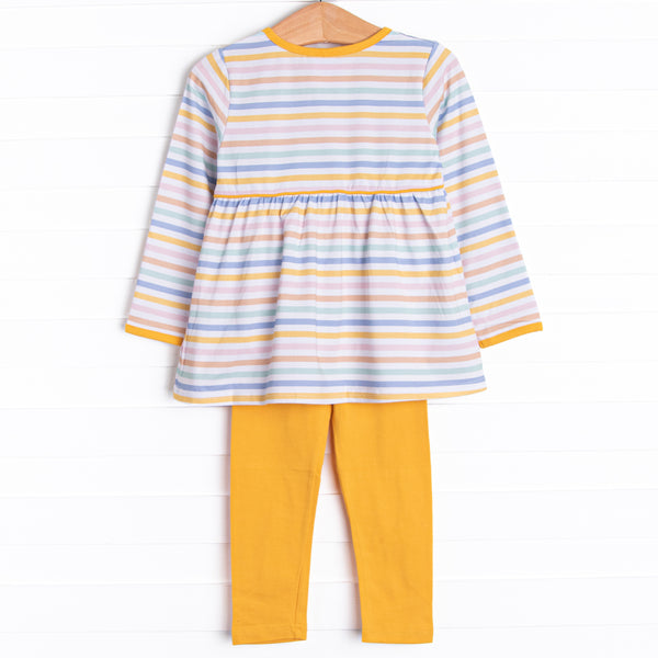 Sunset Stripes Legging Set, Yellow