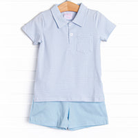 Levi Short Set, Light Blue Stripe