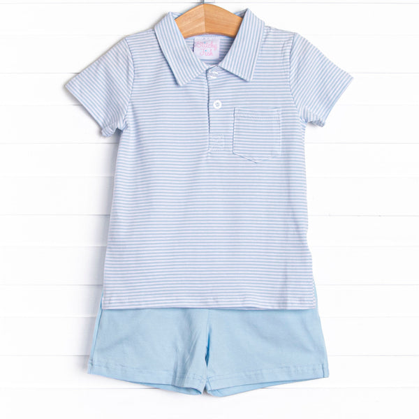 Levi Short Set, Light Blue Stripe