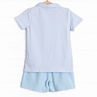 Levi Short Set, Light Blue Stripe