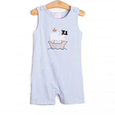 Treasure Island Applique Jon Jon, Blue