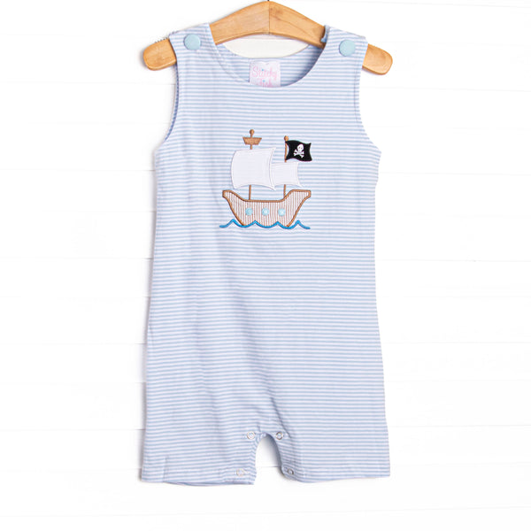 Treasure Island Applique Jon Jon, Blue