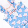 Pearl of the Sea Ruffle Neck One Piece, Blue
