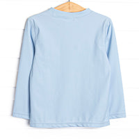 Ahoy Aqua Long Sleeve Rash Guard, Blue