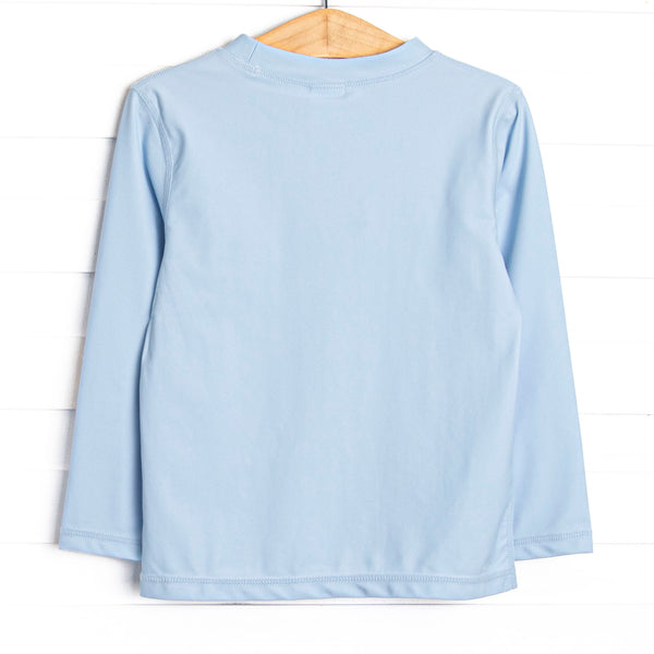 Ahoy Aqua Long Sleeve Rash Guard, Blue