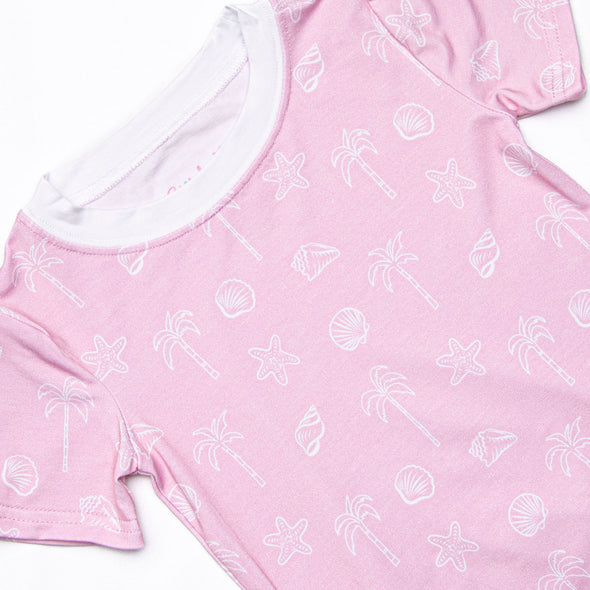 White Sands Bamboo Pajama Short Set, Pink
