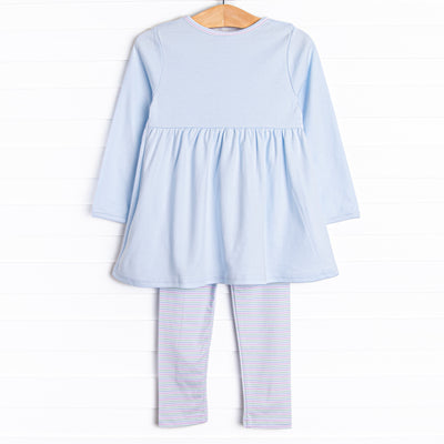 Pastel Pinstripe Legging Set, Blue