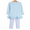 Gorgeous Bow Applique Legging Set, Blue