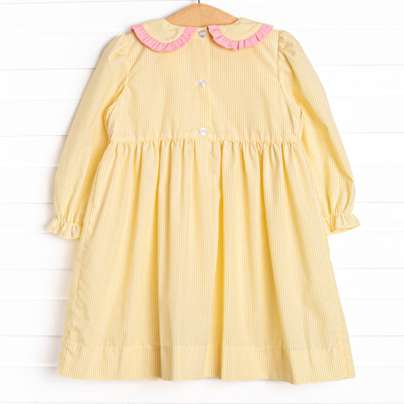 Frills and Fall Smocked Dress, Yellow – Stitchy Fish