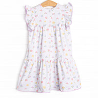 Petite Petals Tiered Dress, Purple