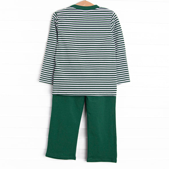 Go Dog Go Applique Pant Set, Green