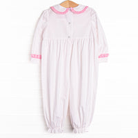 Dots and Decorations Smocked Romper, Pink
