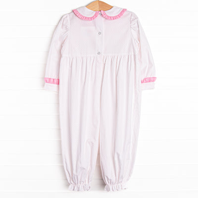 Dots and Decorations Smocked Romper, Pink