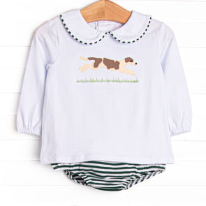Go Dog Go Applique Diaper Set, Green