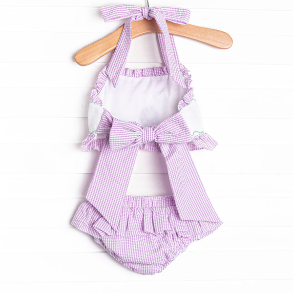 Tidal Treasures Smocked Bikini, Purple