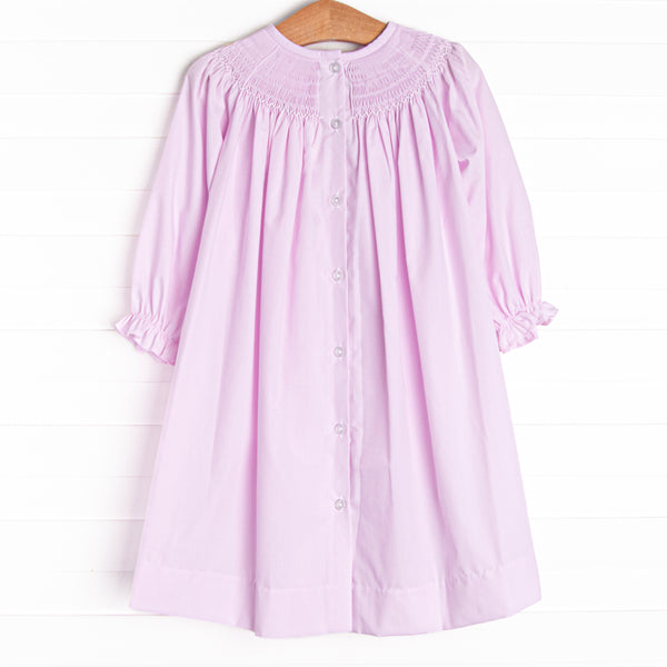 Away in a Manger Smocked Bishop Dress, Pink