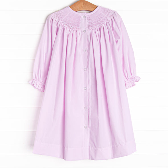 Away in a Manger Smocked Bishop Dress, Pink
