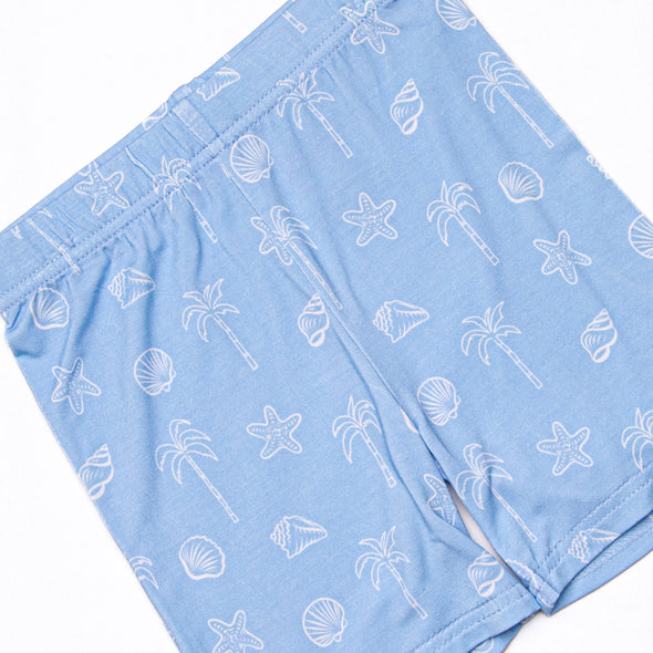 White Sands Bamboo Pajama Short Set, Blue