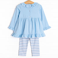 Princess Sisters Applique Legging Set, Blue