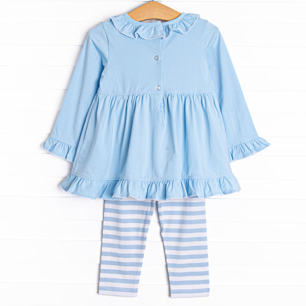 Princess Sisters Applique Legging Set, Blue