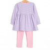 Brookhaven Bows Applique Legging Set, Purple