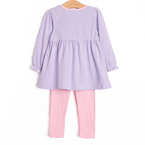 Brookhaven Bows Applique Legging Set, Purple