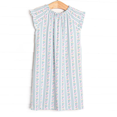 Stems and Stripes Bamboo Night Gown, Green