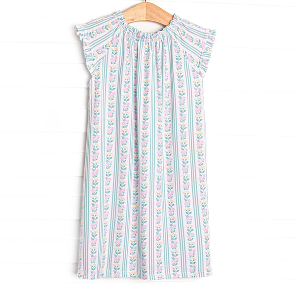 Stems and Stripes Bamboo Night Gown, Green