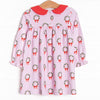 Holly Wreath Holiday Dress, Pink